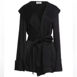 YSL Saint Laurent Satin crepe hooded jacket 
Size FR36